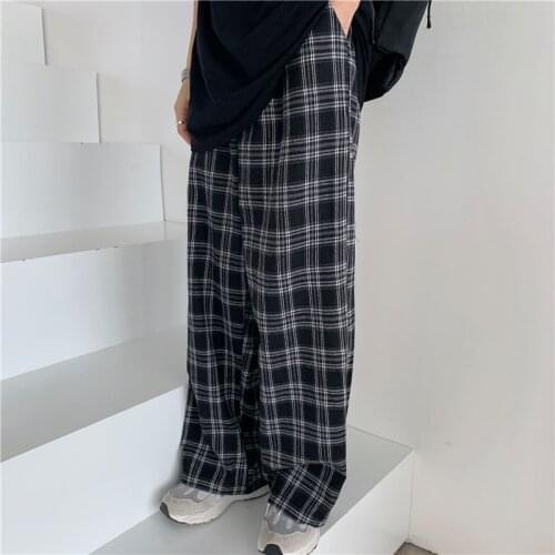TOPPICK Women's Plaid Trousers