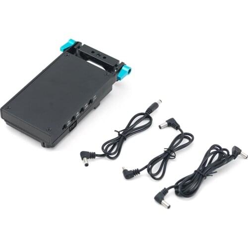 V-Mount Lock Battery Plate Power Supply Splitter Adapter with 15mm Rod Clamp + BMPCC 4K and 6K Locking DC Cable