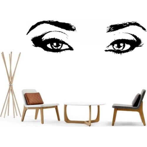 Vinyl Wall Decal Realistic Womens Eyes Silhouette Sexy Teens Face Art Decor Removable Home Sticker Window Decoration L118