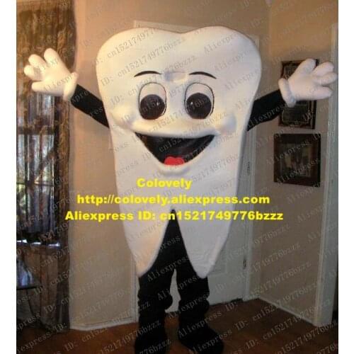 Vivid White Teeth Tooth Adult Mascot Costume Mascotte With Big Mouth Red Tongue Party Outfit Suit Fancy Dress No.283 Free Ship