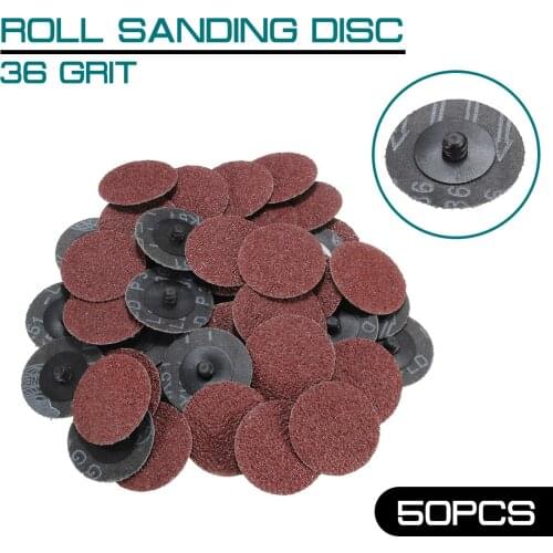 36 Grit 50Pcs Sandpaper Sanding Discs 2'' Roll Lock Type R Roloc for Dremel Abrasive Tool Sanding Discs Kit