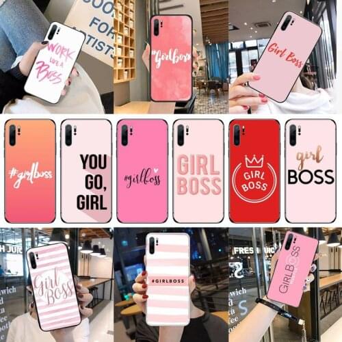Girl Boss Pink Women power Cartoon Novelty Phone Case For Huawei P40 P20 P30 Mate 40 20 10 Lite Pro Nova 5t P Smart 2019