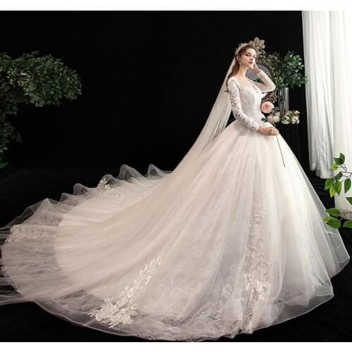 Vestido De Noiva Women Wedding Dresses 2020 Ball Gown Long Sleeves Plus Size Princess Bridal Gowns Bride Dress Robe De Mariee