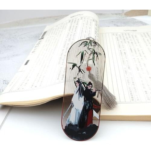 1pcs Grandmaster of Demonic Cultivation Wei Wuxian Lan Wangji Prop Untamed Bamboo Bookmark Cosplay Decor for Women Men Gift