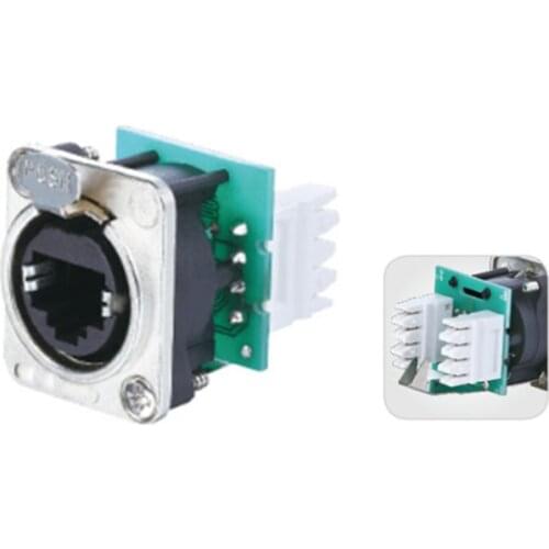 20Pcs/Lot NE8FDV-Y110 therCON Chassis Connectors Ethercon RJ45 Feedthru D-Series Panel Mount Jack Chassis Panel Mount Connector