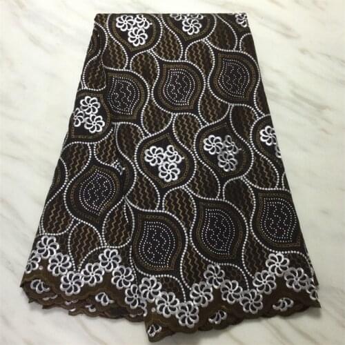 5yards African Swiss Lace Fabric Dubai Fabric Swiss Voile Lace In Switzerland Nigerian 100%Cotton Embroidery Dry Lace