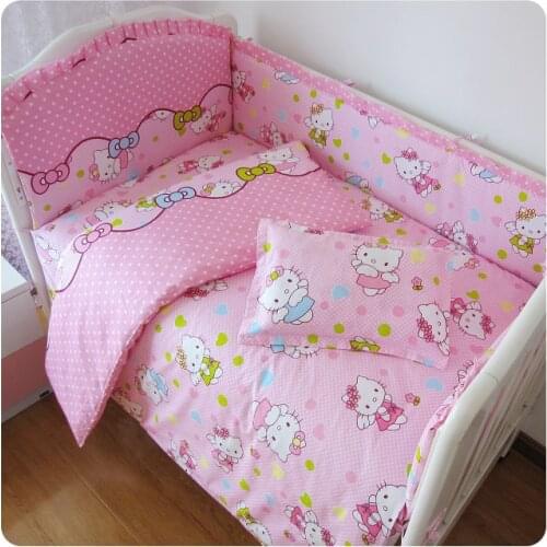 Promotion! 6/7PCS Cartoon Comfortable Baby Bedding Set ,Duvet Cover, Crib Sets For Boys&Girls ,120*60/120*70cm
