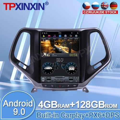 4+128GB Android 9.0 For Jeep Cherokee 2014-2018 IPS Touch Screen Car Multimedia Radio Player GPS Navigation With System Carplay