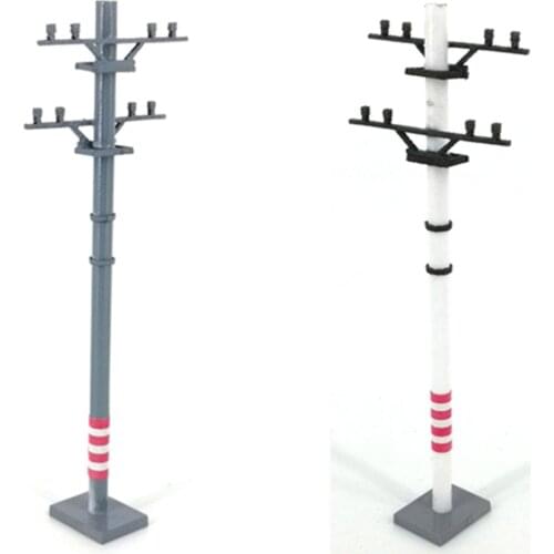 DIY HO 1:87 Transformer Plastic Pole for Train Railroad Scene Layout Railway Accessories Unpainted and Unassembled