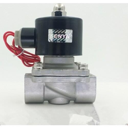 2 way DN35 DN40 DN50 stainless steel Electric Solenoid Valve 1-1/4" 1-1/2" 2" AC220V DC12V DC24V normally closed