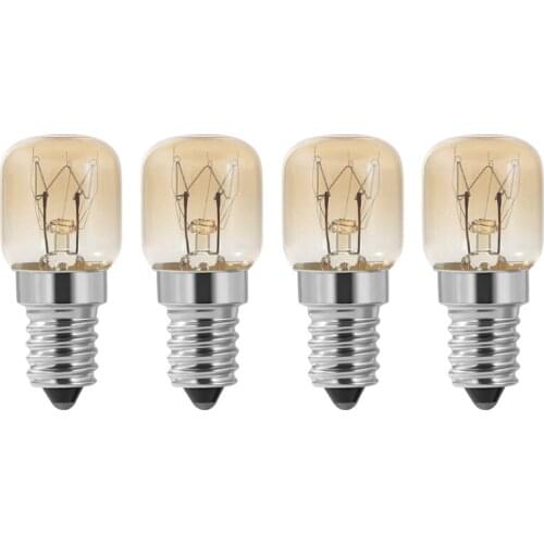 Oven Bulb,4Pcs E14 Oven 15W,Oven Bulb, SES Cap Clear Pac Pygmy Oven Lamp,E14 Resistant Up to 300 Celsius Light for Oven