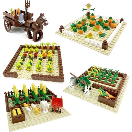 MOC City Creator Building Blocks Vegetable field fruit plantation crop farm Radish Pumpkin Corn Tomato Bricks DIY Toys