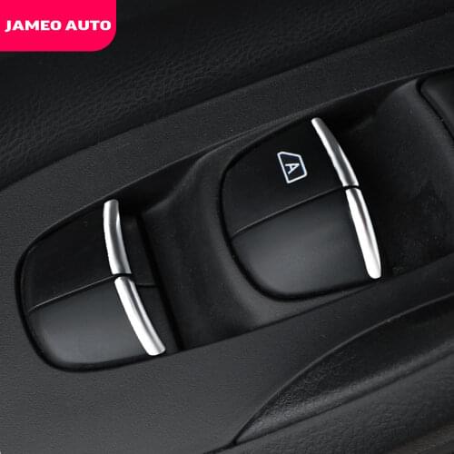 Jameo Auto 7Pcs/Set ABS Chrome Interior Car Windows Lifter Control Knob Sequins Trim for Nissan Pulsar Tiida 2016-2021 Stickers