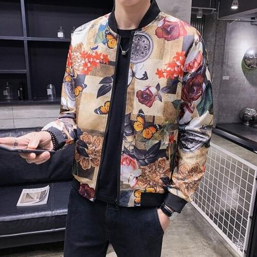 Designer Bomber Party Club Outfit Men Oversize 5xl Mens Pattern Classic 2020 Spring Fashion Print Male Jacket
