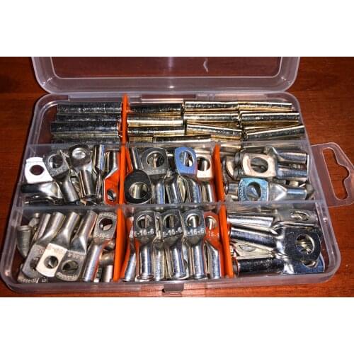 Maasco 248 Pcs Copper Lug and connector Car Battery Terminals Electrical Wire Crimp Cover Kits crimping tool-Made in Turkey