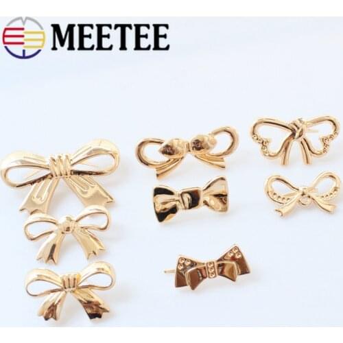 5/10pcs Meetee Metal Buckles Bowknot Hardware Buckle for Bags Shoes Clothing Decor Button DIY Leather Craft Sewing Accessories