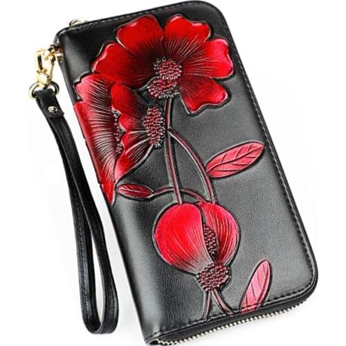 2020 Fashion Womens Wallet Quality Leather Fallow Long Purse Design Red Capacity Femme Clutch Zipper Fashion Women Wallets