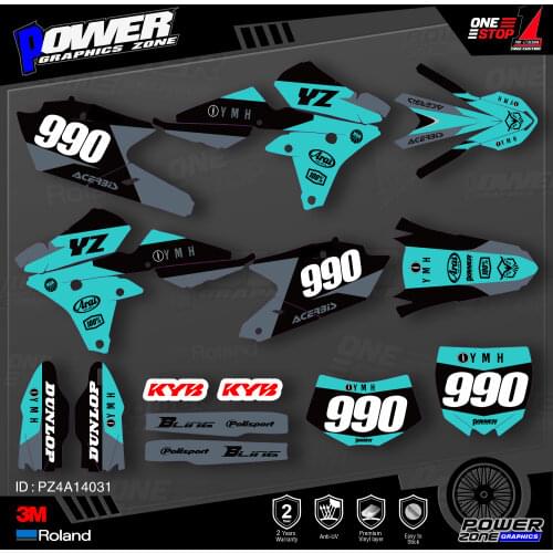 PowerZone Custom Team Graphics Backgrounds Decals 3M Stickers Kit For YAMAHA 14-18 YZ250F 15-18 YZ250FX WRF250 14-17 YZ450F 031