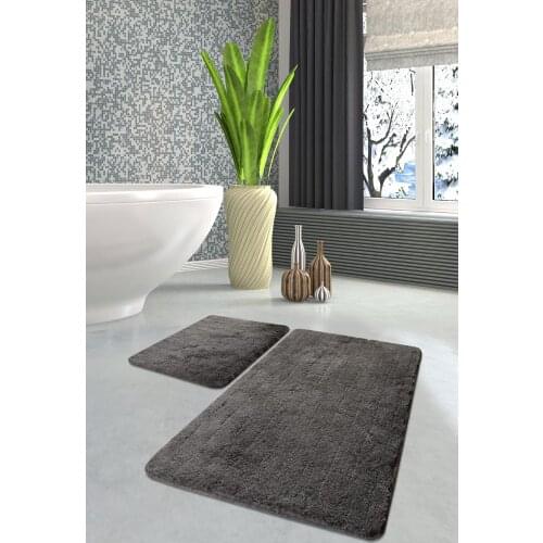Overhead Smoked 2li Set Bathroom Rug Mat Set