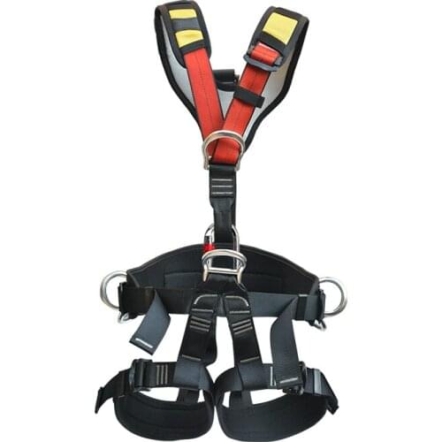 Outdoor Rock Climbing Zipline Downhill Full Body Harness Rappelling Belt Tree Cutting Rigging Safety Equipment Mountaineering
