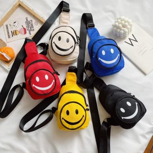 New Cute Smiling Childrens Chest Bag Fashion Casual Toddler Shoulder Bag Small Waist Bag Boys And Girls Mini Messenger Bag