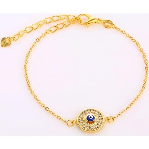 New Fashion Women Jewelry Enamel Evil Eye Charms Bracelets & Bangles Handmade Chain Bracelet Bijoux Femme Wholesale Pulsera