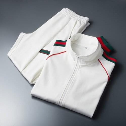 2021 The new two - piece suit jacket, stand collar jacket, casual sports suit for lovers, versatile slim