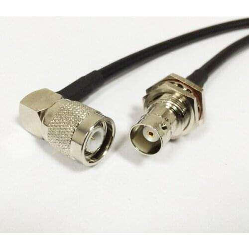 New TNC Male Plug Right Angle Connector Switch BNC Female Jack Convertor RG58 Wholesale Fast Ship 100CM 40"Adapter