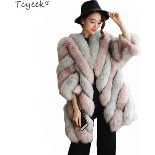 AYUNSUE 2020 New Winter faux fur coat Women Fluffy Imitation Fox Fur Jacket Outerwear Overcoat colete de pele do falso LX1287