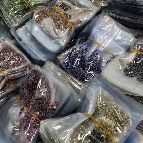 Luxe hotifx Rhinestone Flat Back with Grey Glue Premium stones crystals Best Rhinestones ss6 ss10 ss16 ss20 ss30 HotFix iron on