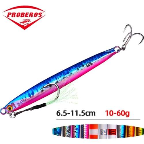 PRO BEROS Metal Casting Jig 10G 30G 40G 60G Shore Drag Cast Jigging Spoon Fishing Lure Artificial Bait Tackle Lures Fishing