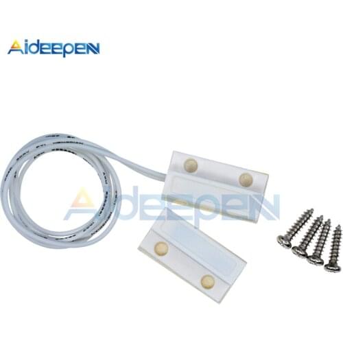 1Pair MC-38 MC38 Wired Door Window Sensor N/O Switch Magnetic Alarm 330MM Length 100V DC Normally-Closed NC For Home Safe