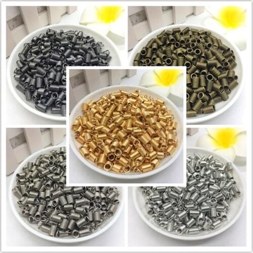 4/5mm50/30pcs/lot Stainless Steel Spring With Hook Coil Hardware Accessories Connector Crimp DIY