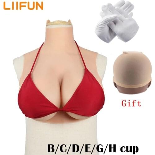 Liifun Realistic Silicone Breast Forms Fake Boobs Large Boob Enhancer Tits Shemale Transgender Drag Queen Crossdressing G H Cup