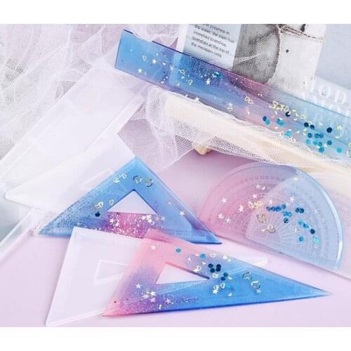 Expoxy Resin Silicone Mold Protractor Triangle Ruler Right Angle Ruler DIY Craft Jewelry Making Tools Resin Casting Molds