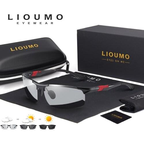 LIOUMO Polarized Sunglasses Men Photochromic Glasses Women Outdoor Sport Driving Goggle Aluminum Magnesium Frame gafas de sol