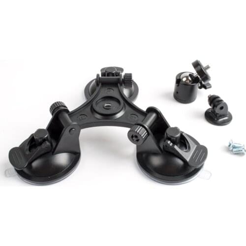 Car Windshield Triple Vacuum Suction Cup Mount for GoPro Hero 8/7/6/5/4/3/3+/2/1 Xiaoyi SJ4000 SJ5000 SJ7000