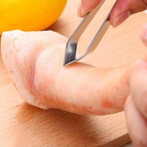 Stainless Steel Fish Bone Tweezers Pincer Clip Puller Remover Tongs 1 PC Fish Bone Plucking Clamp Kitchen Gadgets Accessories