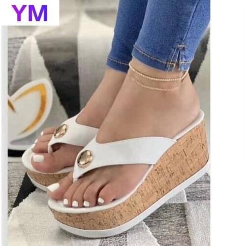 Bohemia 2021 Summer Sandals Fashion Flip Flops Womens Shoes Open Toe Outdoor Plus Size 35-43 Sandalia Plataforma Zapato Mujer
