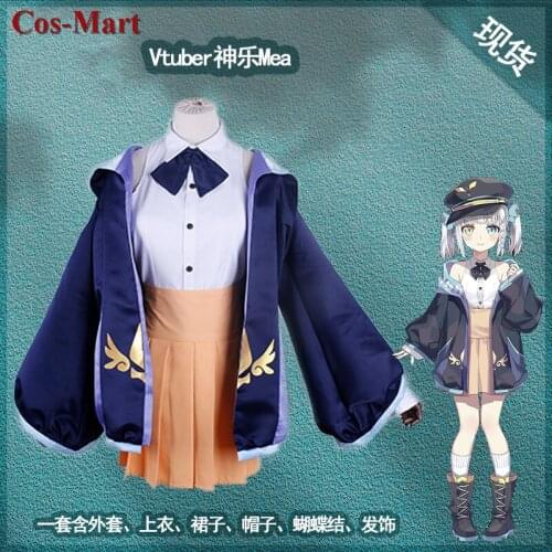 [In Stock] Hot Anime VTuber Mea Cosplay Costume Fashion Cute Uniforms Full Set Activity Party Role Play Clothing S-XL