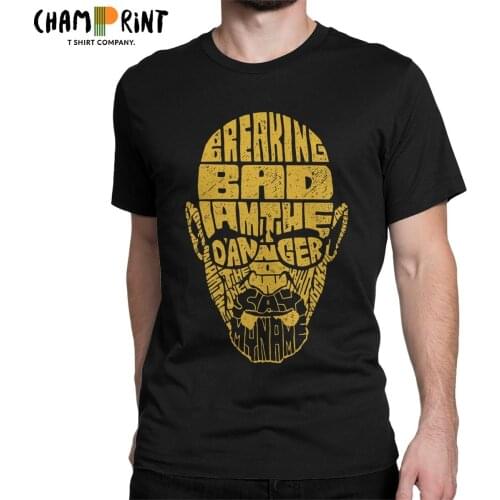 Vintage Breaking Bad T-Shirt Men Crewneck 100% Cotton T Shirts Heisenberg I Am The Danger Short Sleeve Tee Shirt Summer Clothes