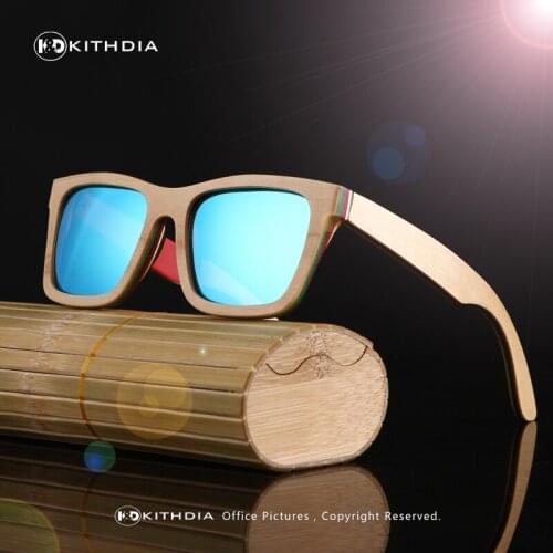 KITHDIA Classic Wood Sunglasses Women Wooden Frame Bamboo sunglasses Polarized Lenses gafas sol hombre polarizadas uv400