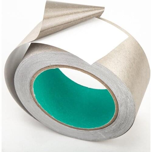 1x 50mm* 20 meters Silver Double Sided Adhesive Conductive Fabric Cloth Tape Components EMI Shielding Button Repairs