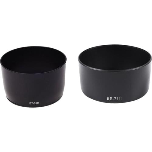 2x Dedicated Bayonet Lens Hood, for Canon EOS EF 50mm f/1.4 USM Lens (Replaces ES-71II) & for EF 85 (for Canon ET-65III)
