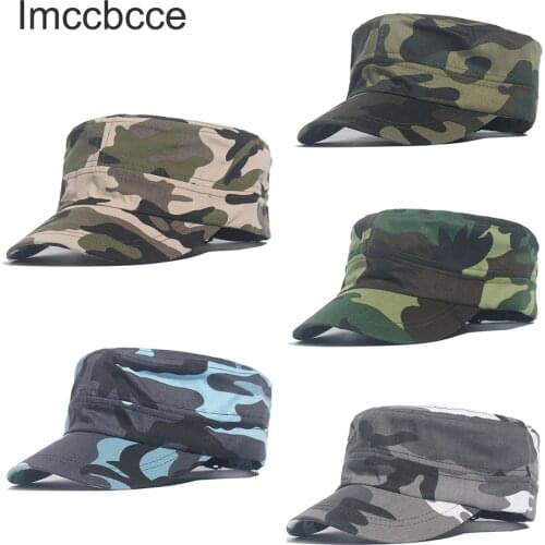 2021 Army Camouflage Military Caps Flat Top Baseball Cap For Men Women Marines Trucker Snapback Hat Unisex Cotton Bones Camo Hat
