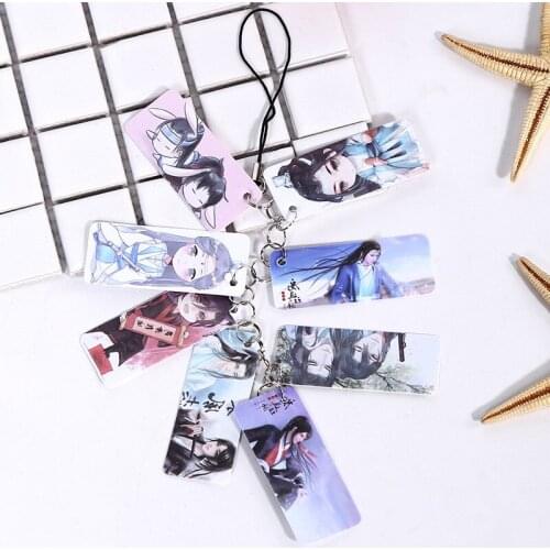 8Pcs/Set Cartoon Character Anime Mo Dao Zu Shi Key Chain PVC Mobile Pendant