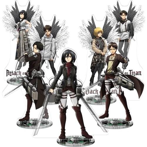 Attack On Titan Anime Figure Toys Mikasa Rival Ackerman Eren Yeager Armin Arlert Levi Figure Collection Model Toys Children Gift