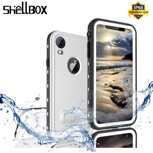 SHELLBOX Original IP68 Waterproof Case For iPhone XR Clear Rear Back Swimming Diving Underwater Case Cover For iPhone XR Case