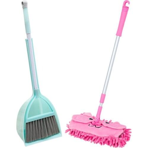 Children In Kitchen Broom Miniature Utensils Toys for Kids Pretend Play Mops Floor Cleaning Pretend Play Cleaning To Set Gift