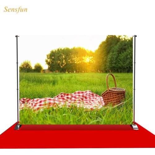 LEVOO Photography Background Spring Picnic Blanket Basket Lawn Park Photographic Backbackdrop For Photo Studio Photophone